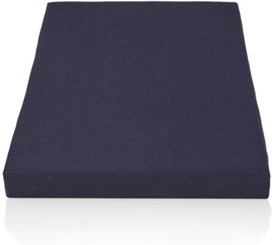 Essenza Satin hoeslaken 100% katoen-satijn 1-persoons (90x210 cm) Blauw, Stone blue online kopen