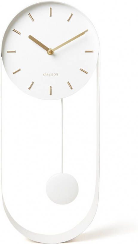 Karlsson Wandklokken Wall Clock Pendulum Charm Steel Wit online kopen
