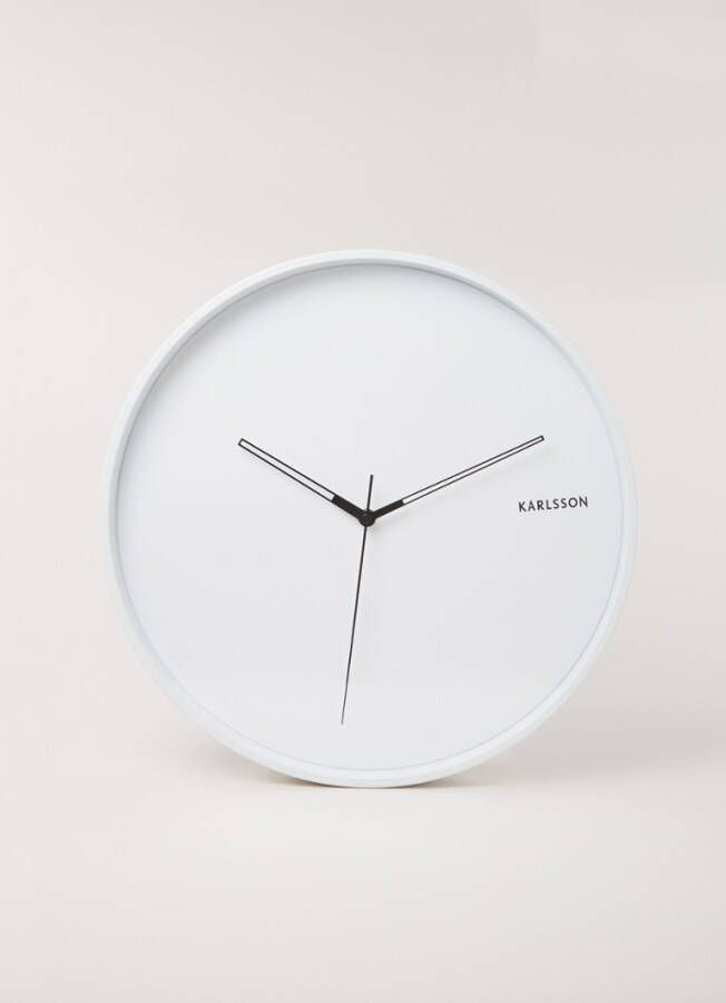 Karlsson Wandklokken Wall clock Hue metal Wit online kopen