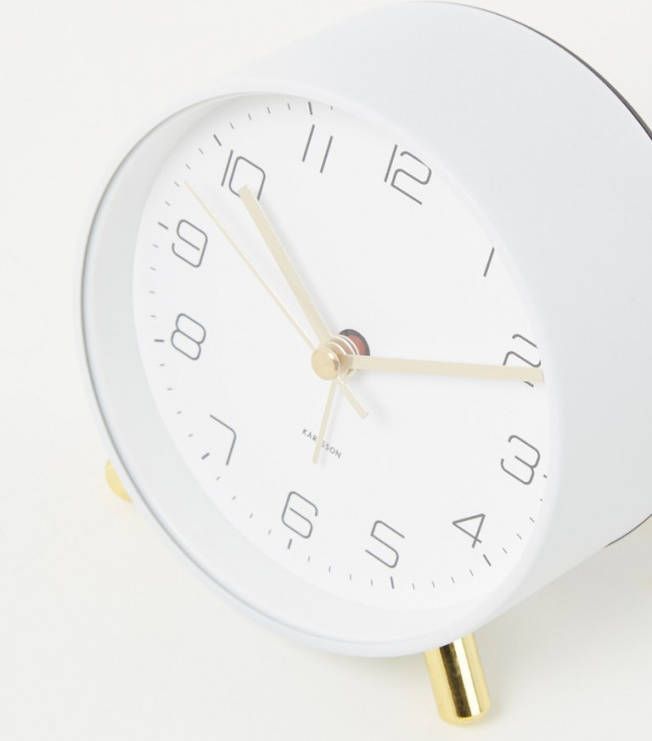 Karlsson Wekkers Alarm clock Lofty metal matt D. 11cm Wit online kopen