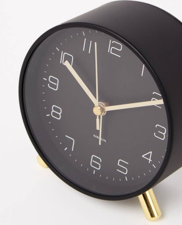 Karlsson Wekkers Alarm clock Lofty metal matt D. 11cm Zwart online kopen