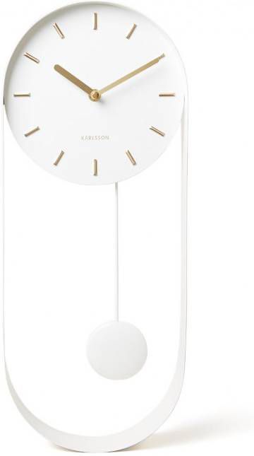 Karlsson Wandklokken Wall Clock Pendulum Charm Steel Wit online kopen