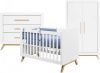 Bopita Fenna 3-delige Babykamer Bed Commode 2-deurskast Wit/natural online kopen