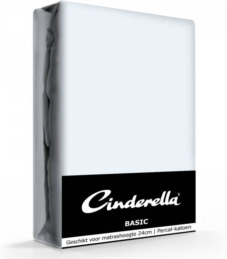 Cinderella Basic Percaline Katoen Hoeslaken 100% Percaline Katoen Lits jumeaux(180x200 Cm) Sapphire online kopen