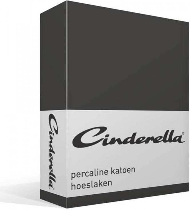 Cinderella Basic Percaline Katoen Hoeslaken 100% Percaline Katoen Lits jumeaux(180x220 Cm) Anthracite online kopen