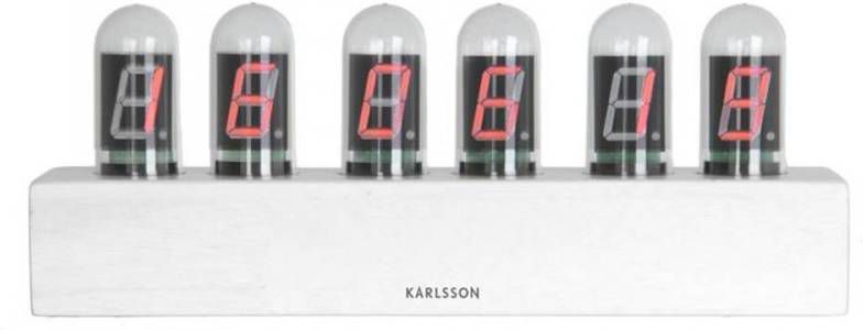 Karlsson Tafelklokken Table clock Cathode base white Bruin online kopen