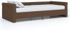 VidaXL Slaapbank met USB stof donkerbruin 90x200 cm online kopen