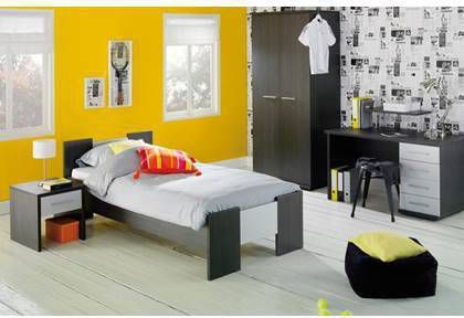 Beter Bed Basic Bed Woody 90 x 210 cm donkergrijs/aluminium online kopen