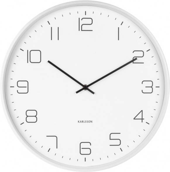 Karlsson Wandklokken Wall clock Lofty iron matt, D. 40cm Wit online kopen