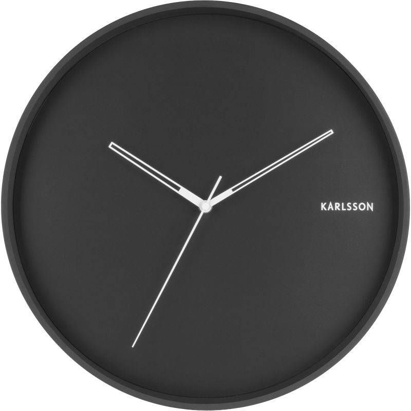 Karlsson Wandklokken Wall clock Hue metal Zwart online kopen