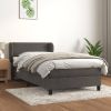 VidaXL Boxspring Met Matras Fluweel Donkergrijs 80x200 Cm online kopen