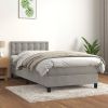 VidaXL Boxspring Met Matras Fluweel Lichtgrijs 80x200 Cm online kopen