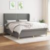VidaXL Boxspring Met Matras Stof Donkergrijs 160x200 Cm online kopen