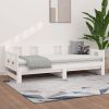 VidaXL Slaapbank Uitschuifbaar Massief Grenenhout Wit 2x(90x200)Cm online kopen