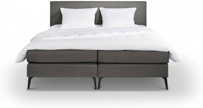 Beter Bed Basic Box Cambridge Met Gestoffeerd Matras 160 x 200 cm donkergrijs online kopen