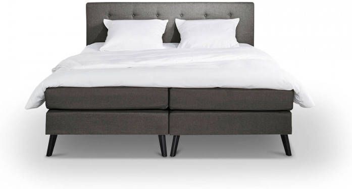 Beter Bed Basic Box Nottingham Met Gestoffeerd Matras 160 x 200 cm donkergrijs online kopen