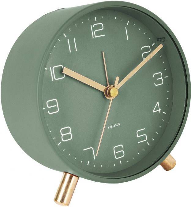 Karlsson Wekkers Alarm clock Lofty metal matt D. 11cm Groen online kopen
